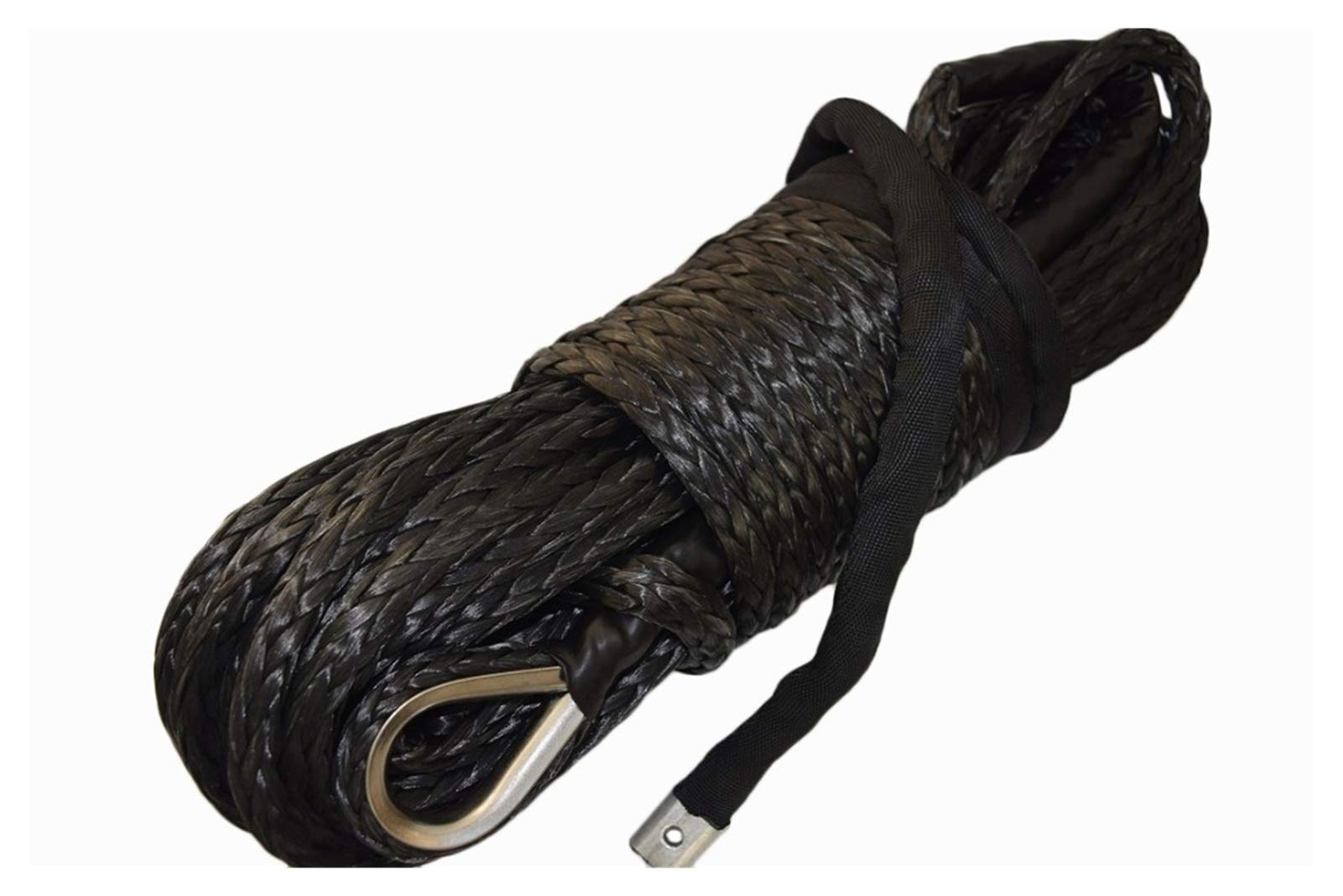 Winch Rope, 12mm*30m Black Synthetic Winch Rope,Replacement Winch Cable,Boat Winch Cable,Towing Ropes