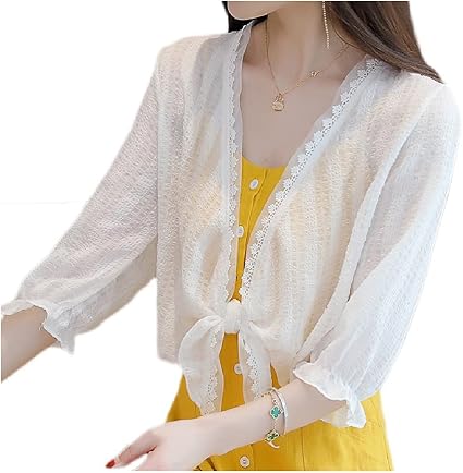 ZLYPSW Ladies Summer White Small Shawl 