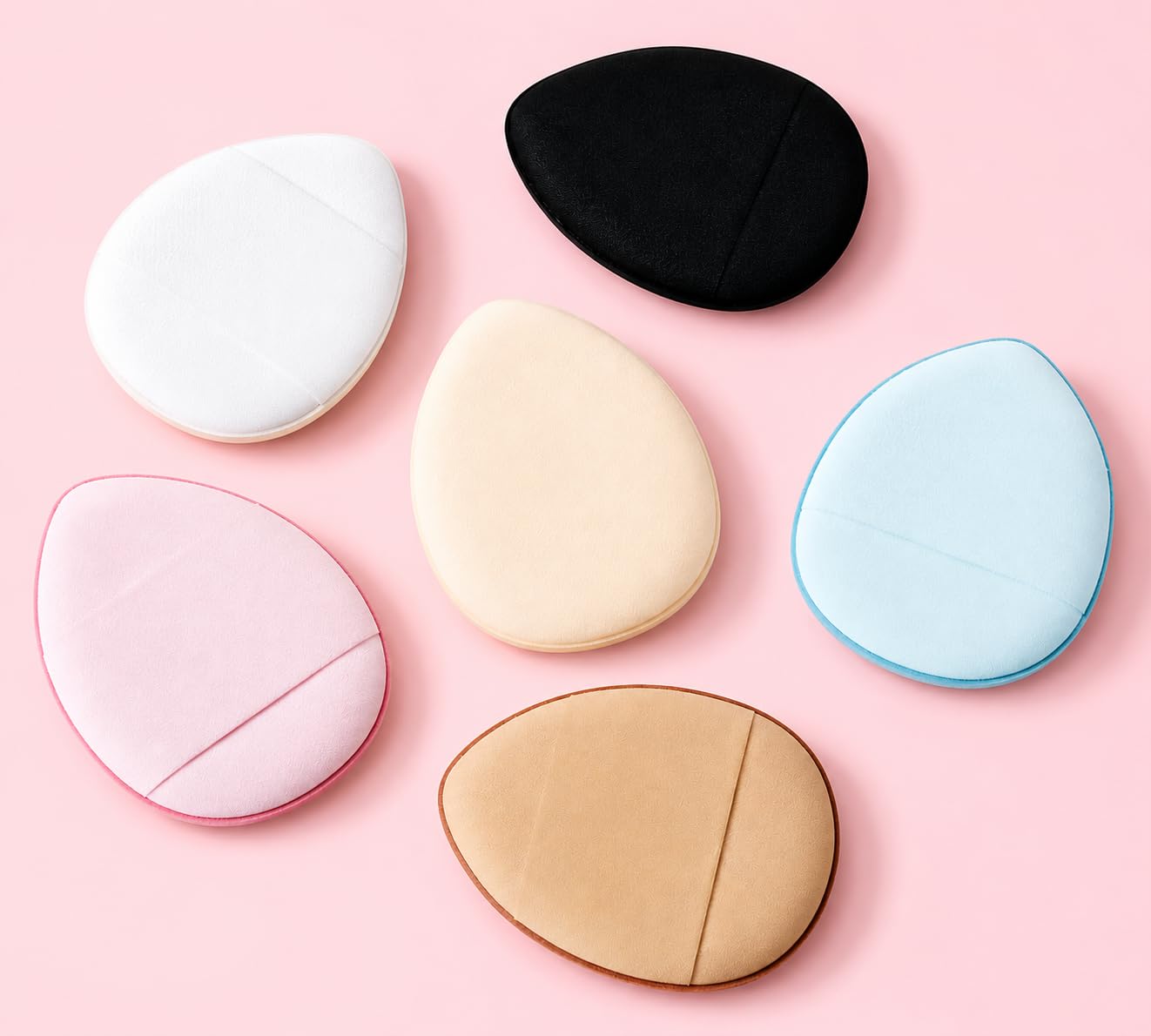GlamBar Powder Puff Face Makeup Sponges Multicolor, 6 Pieces-picture-26