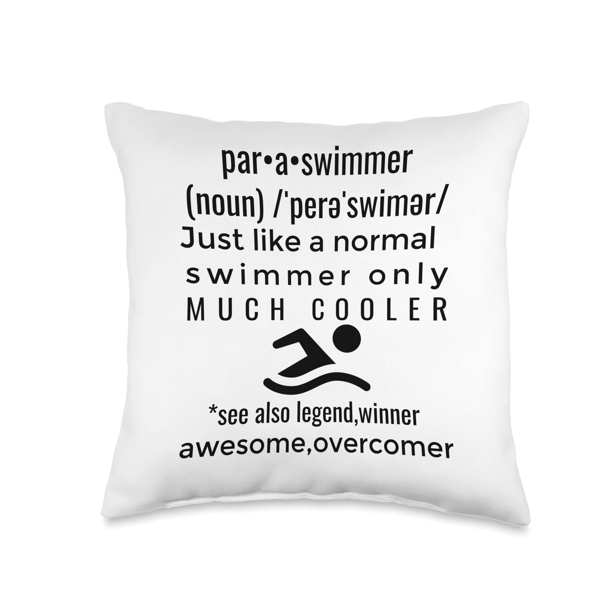 Para Watersport Merch by Hh River Para Swim Teams para Definition Stuff for Paraswimming Team Swimmers Throw Pillow, 16x16, Multicolor