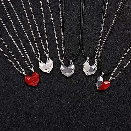 BELLA-Bee 2PCS Couple Necklace for Him and Her Sun and Moon Necklace Couples Heart matching necklace for Couples Men Women4