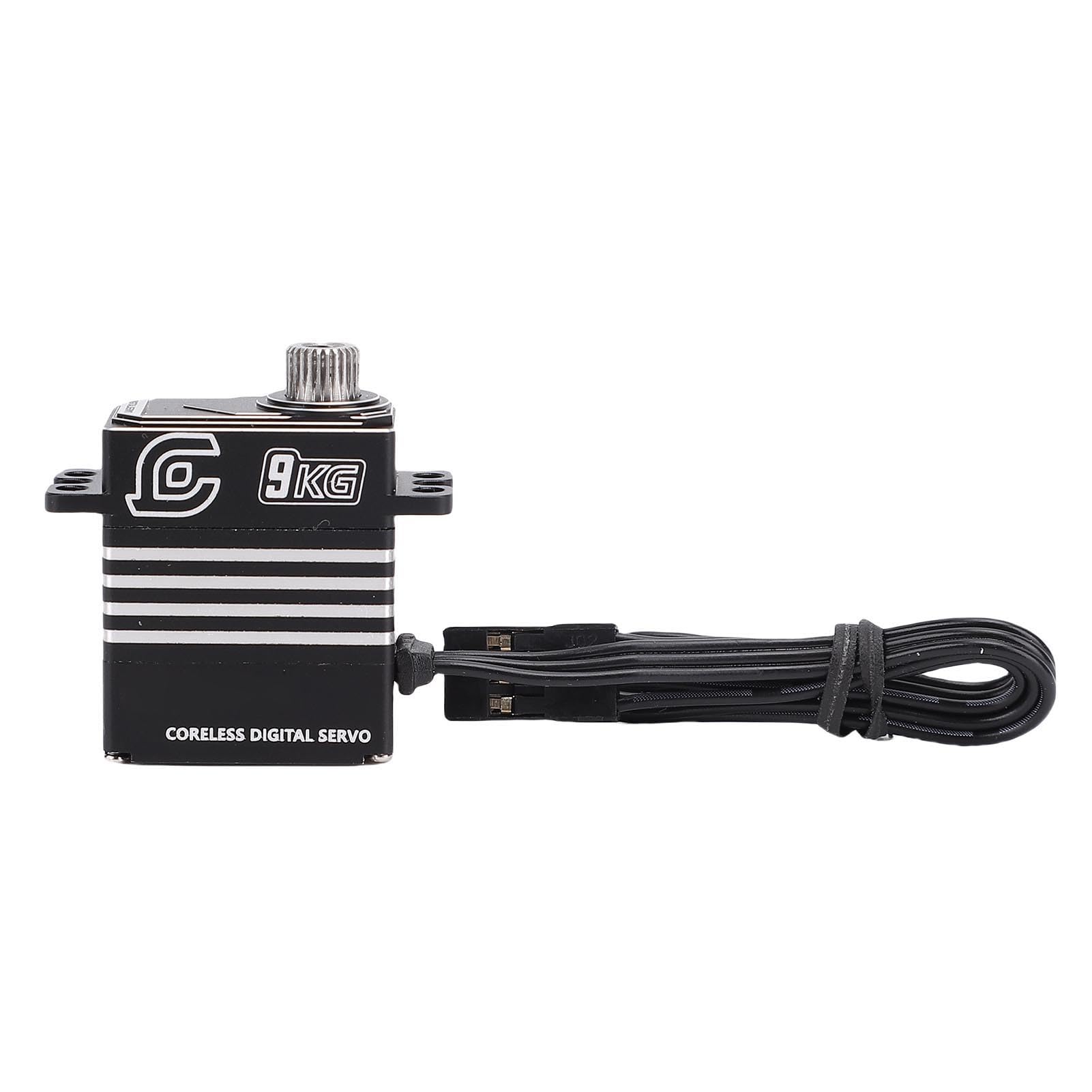 RiToEasysports Servo RC, Servo Digitale a Basso Rumore 9 Kg con Braccio per Cingolato SCX10 III 1/18 (BLACK)