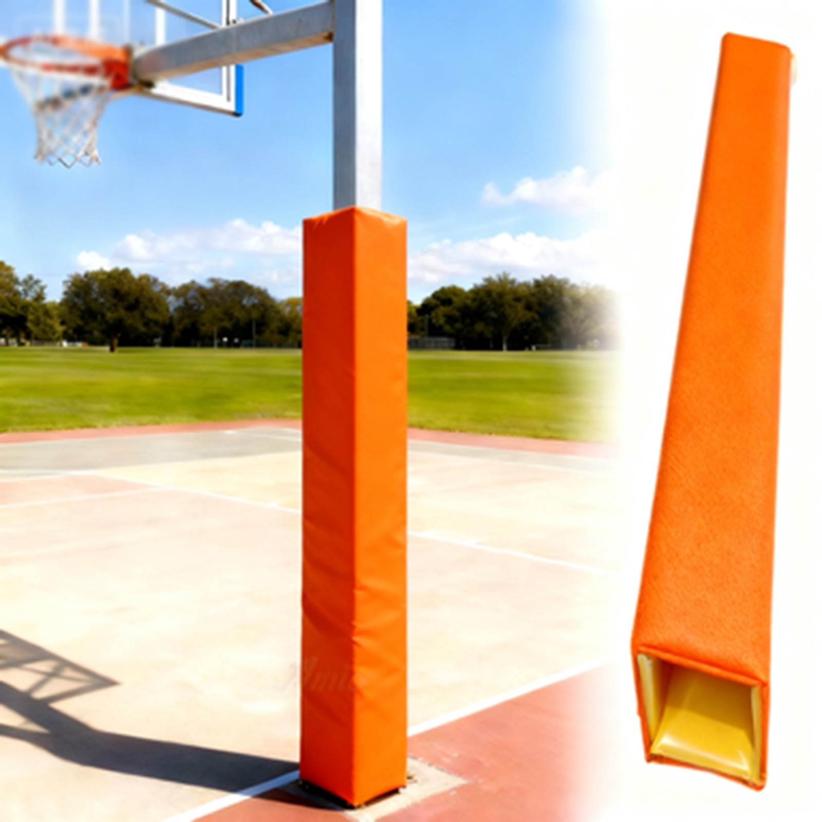 Outdoor-Basketballstangenpolster, gepolsterter Sicherheitsschutz für Spielplatz, Fitnessstudio und Garage, verbesserte Schaumstoffpolsterung für maximalen Schutz und Stabilität