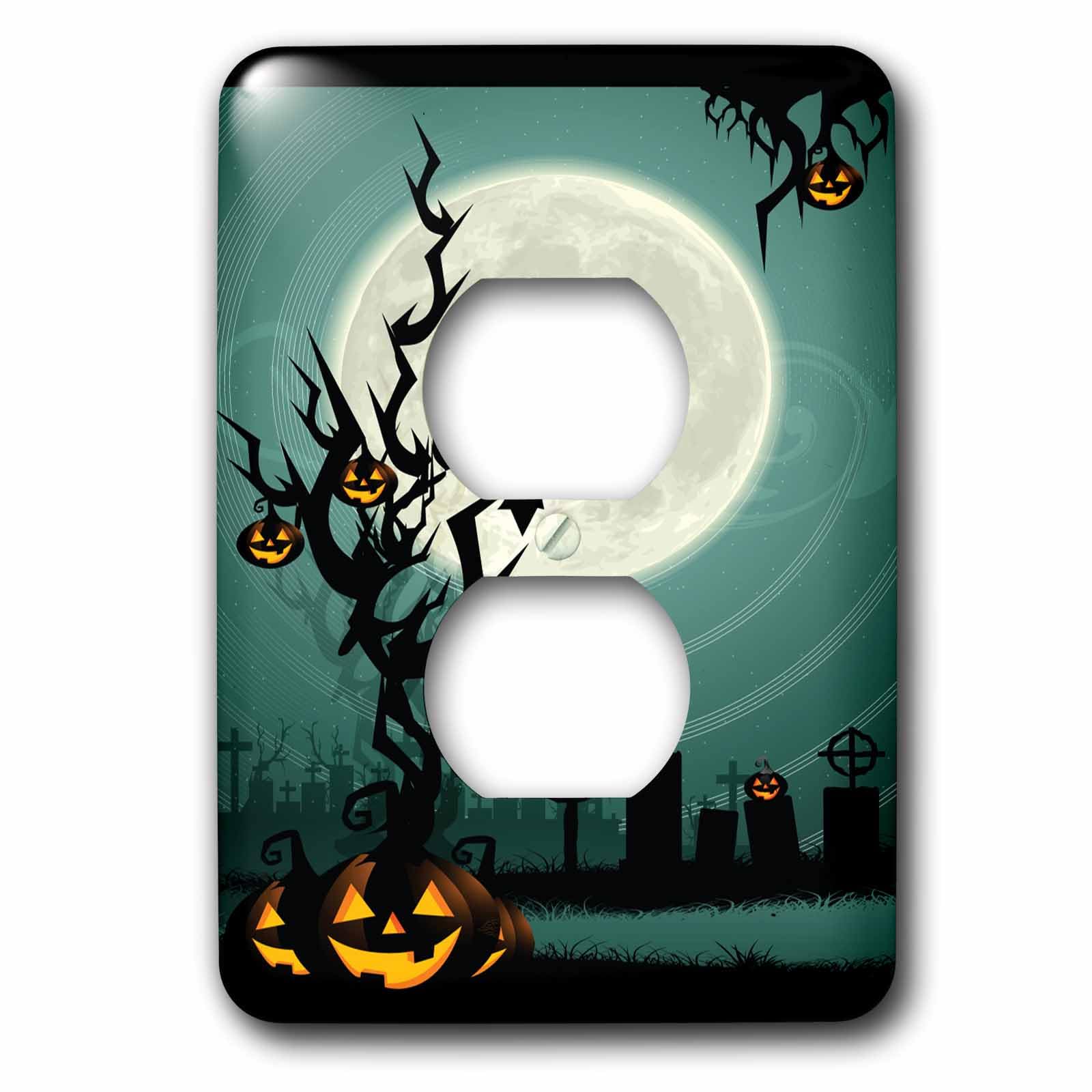 Tapa del interruptor con calabaza de Halloween lavable y resistente a arañazos