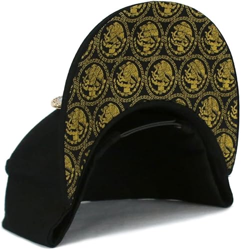 Miniatura 7 de Mexico Sombrero Metálico Dorado Federal Logo Mexican Eagle Aguila El Snapback Flat Bill Gorra De Béisbol