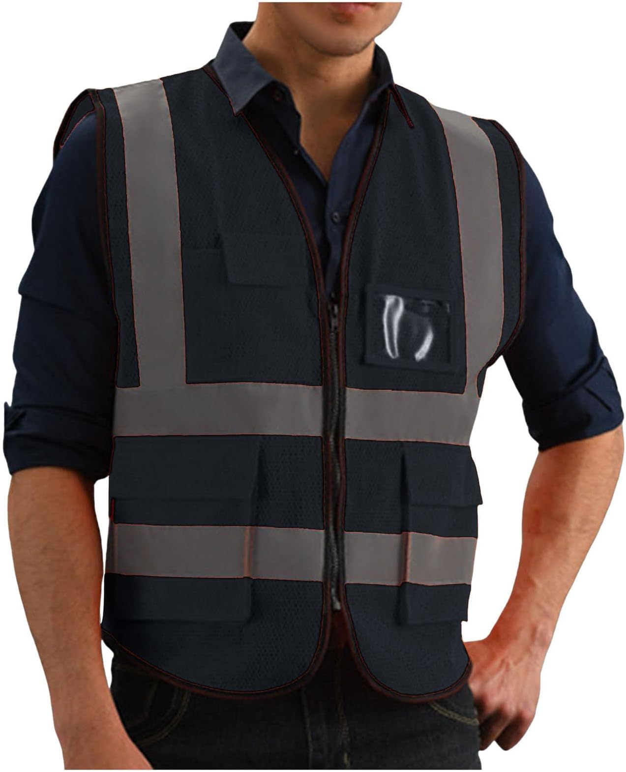 vigerkar Safety Vest, Reflective Vest, Fluorescent Belt, High Visibility, Jogs, Bicycles, Motorcycles, Traffic Security, Nighttime Work Clothes, Adjustable Reflective Clothes, For Security Works