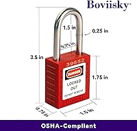 Vista 3 de Juego de 10 cerraduras de bloqueo rojo, cerraduras Loto con llave igual, 1 llaves por cerradura, cerraduras de bloqueo compatibles con OSHA