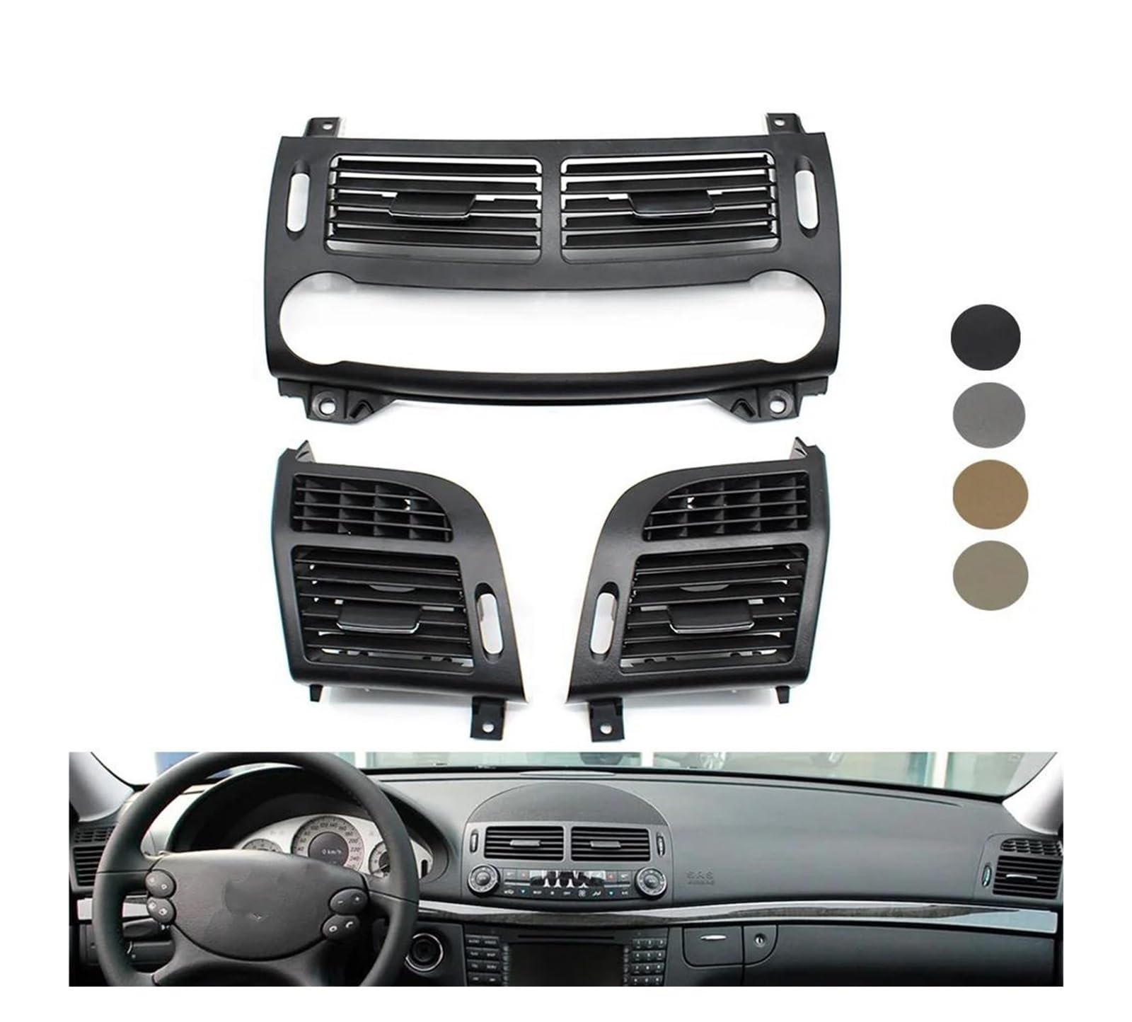 Zamiennik kratki wylotu powietrza do Mercedesa do Benz klasy E W211 2003-2008 E200 E230 E260 E280 E300 AC osłona kratki wentylacyjnej panel Stoneyellow-Let(Stoneyellow-Central)