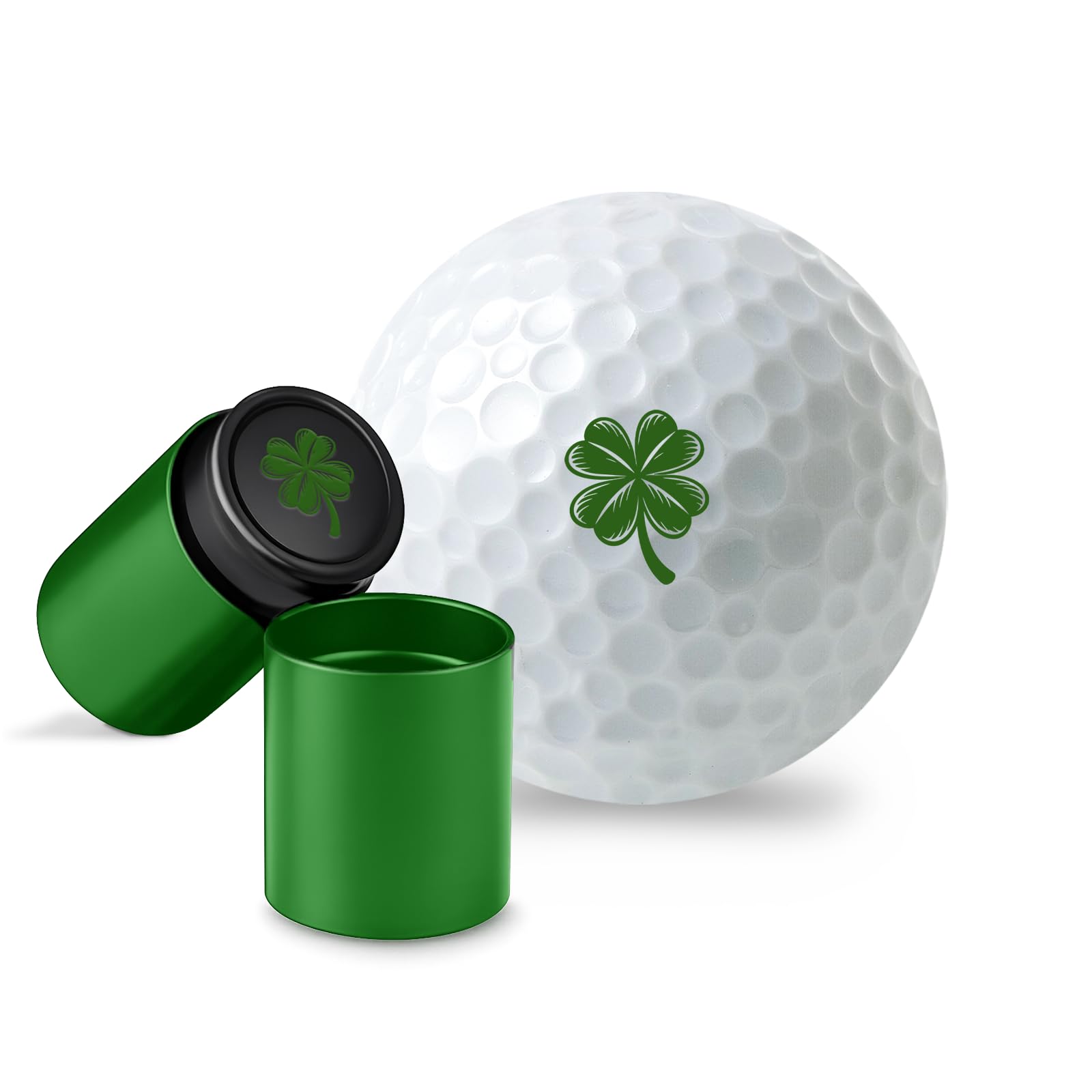 Terwex Timbro per pallina da golf con inchiostro e custodia in metallo, timbro rotondo autoinchiostrante per marcatura delle palline da golf, strumento di marcatura ad asciugatura rapida, stencil