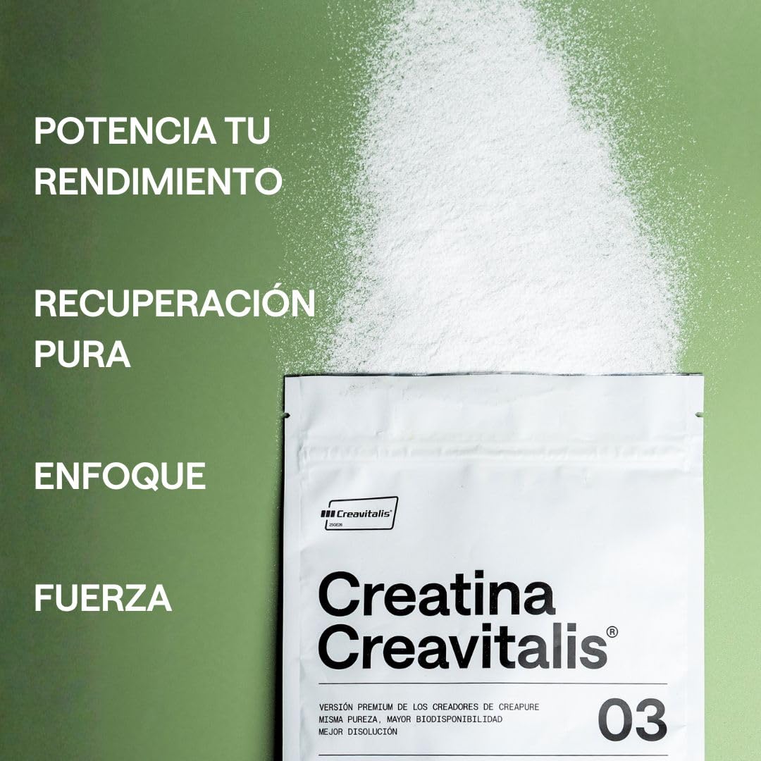 Creatina Monohidratada Creavitalis® ALMA® 600 g | Creatina Creapure Monohidrato en Polvo 99,9% Pureza Premium | Vegana, Sin Gluten ni Lactosa | 200 Dosis Disolución Instantánea | Fabricada en Alemania - 5
