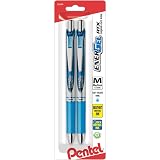 Pentel EnerGel Deluxe RTX Retractable Liquid Gel Pen, Medium Line, Metal Tip, Sky Blue Ink, 2 Pack (BL77BP2S) – view 1