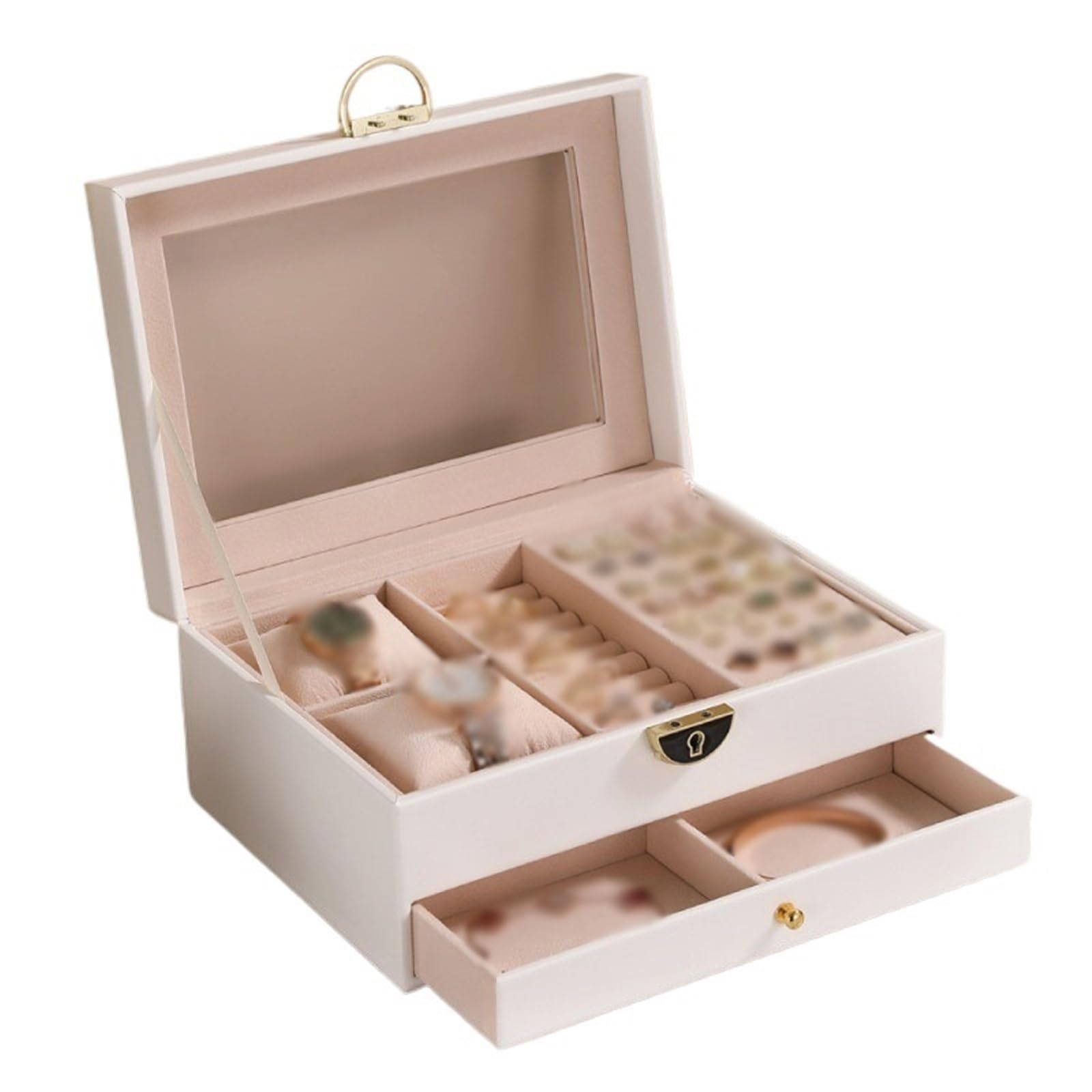Shihan-2015 Jewelry Organizer Large-Capacity Multi-Tier High-End Jewelry Storage Box For Earrings And Necklaces Jewelry Storage Case(White)