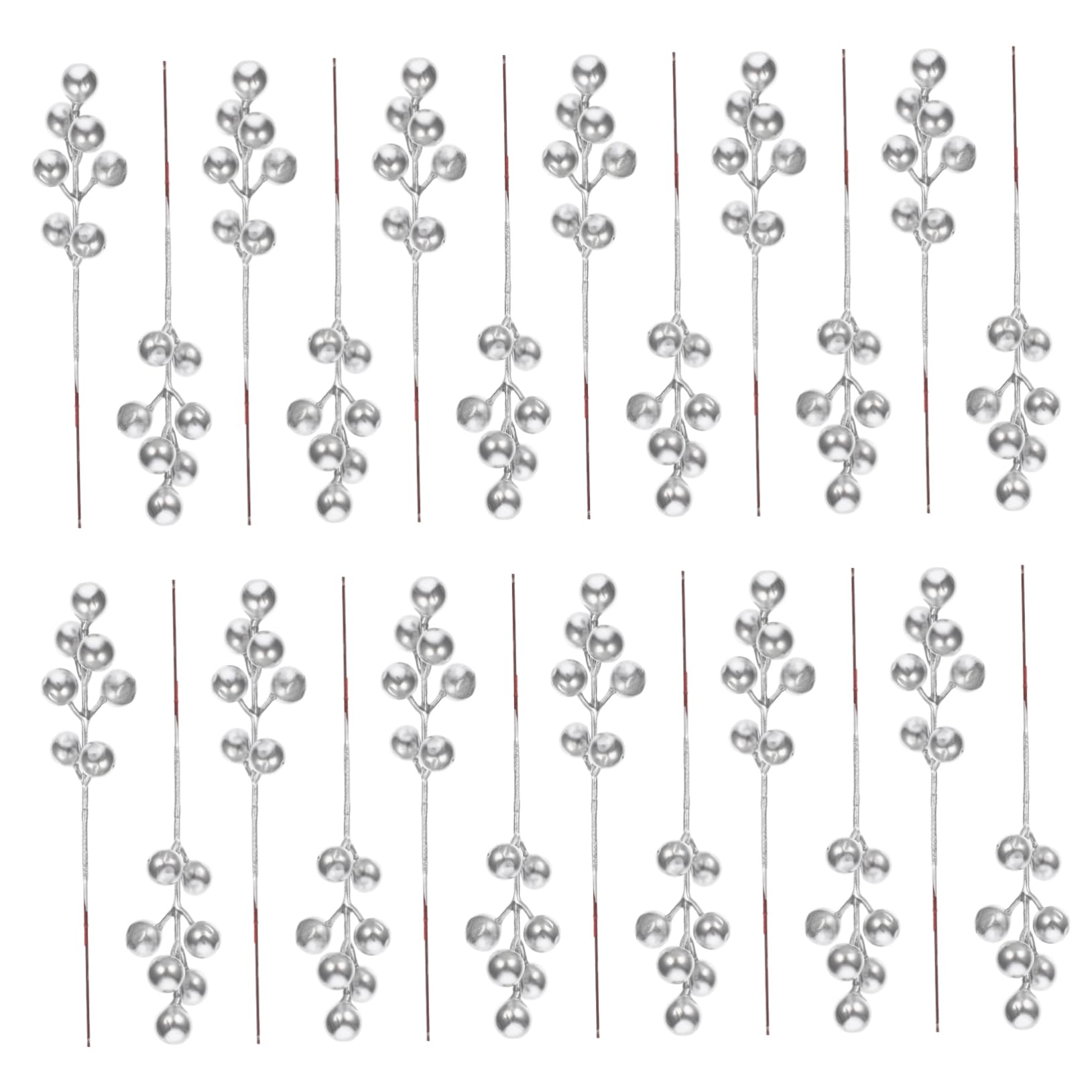 MAGICLULU 3 Set Di Bacche Di Natale Artificiali Bacche Argentate Rami Di Bacche Per Vaso 30 Pezzi * 3