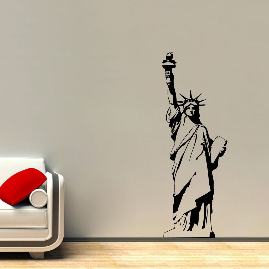 Decor Villa Statue of Liberty Wall Sticker & Decal (PVC Vinyl,Size -53 cm x 152 cm)