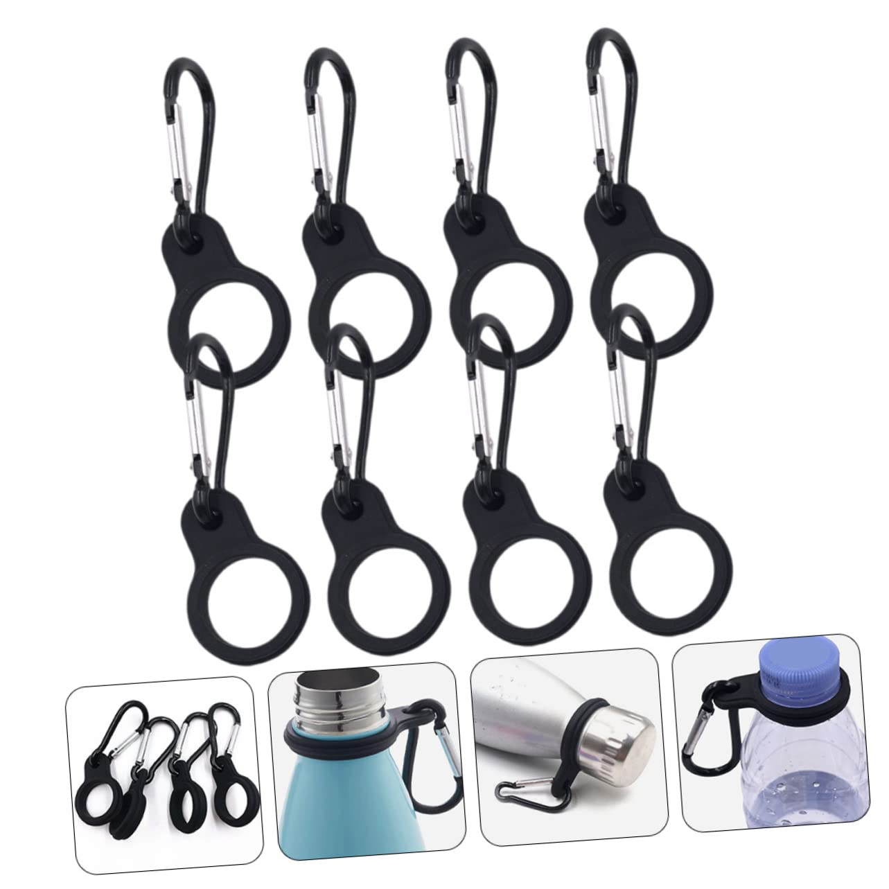 TOYANDONA Wasserkocher-aufhänger Wasserflasche Haken Fitnessstudio Sport Träger Groß Flaschenregal Flaschenschnalle Aus Metall Flaschenclip Für Draußen Kieselgel Schwarz