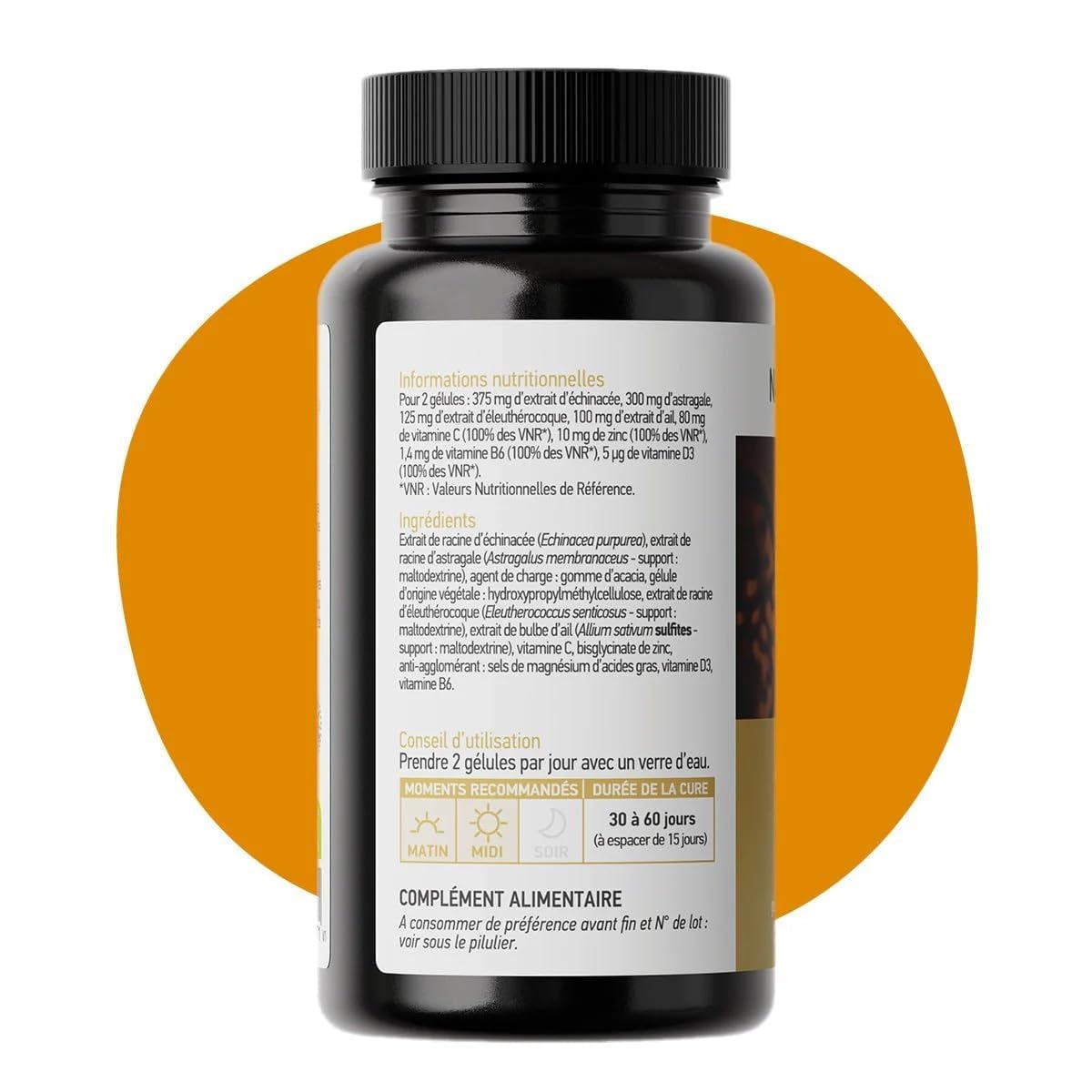 Complexe Immunité - Synergie de plantes adaptogènes_Défenses naturelles de l'organisme_Augmente les niveaux d'énergie et aide à réduire la fatigue_Boîte de 60 capsules, paquet de 1