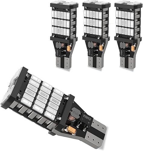 4 luces LED de marcha atrás, T15 4014 45SMD, bombillas de señal de giro Canbus sin errores, luces de respaldo de carga de frenos, 6500 K de alto