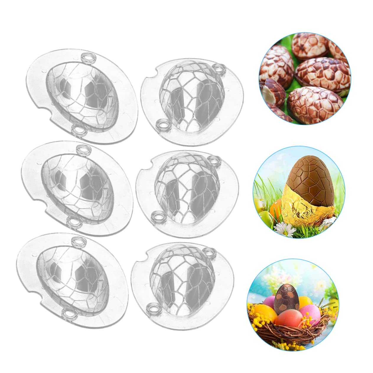 Alipis 12 Ensembles moule à chocolat double tasse œufs moule à bonbons transparent easter pâques à pâtisserie s à oeufs de coulée d'oeufs de dinosaure Acrylique