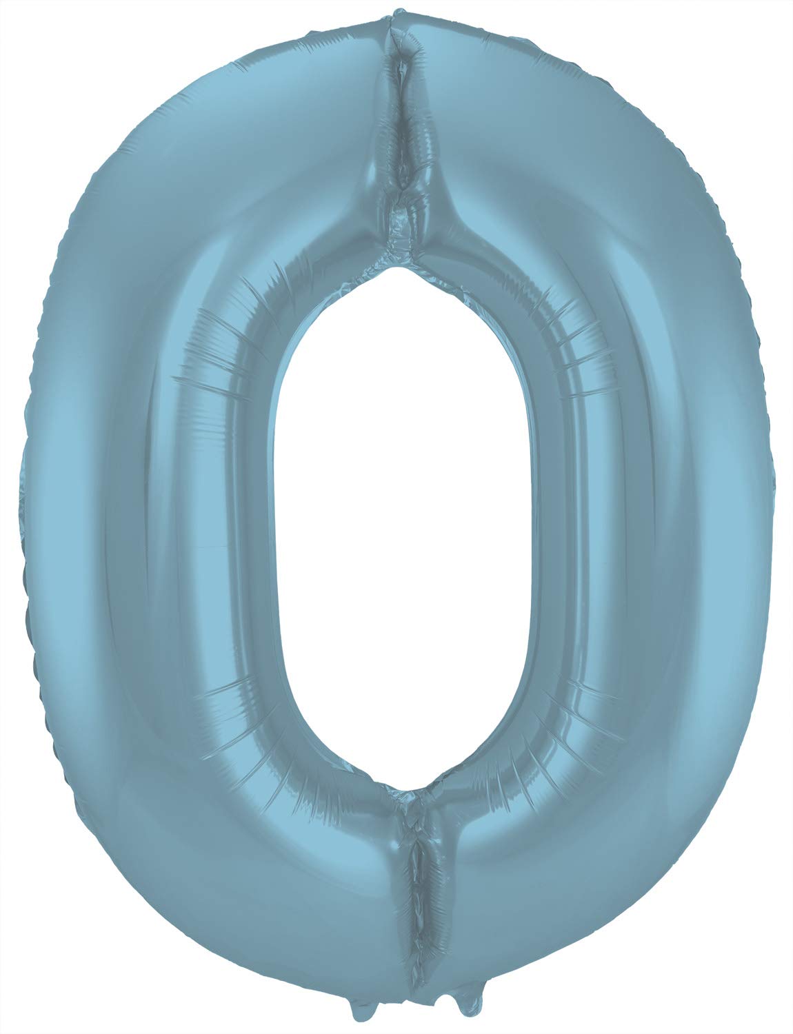 Folat - Foil Balloon Number 0 Pastel Blue Metallic Matt - 86 cm