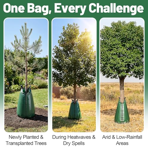 Image of 8Pcs 20 Gallon Tree Watering Bag, Slow Release Drip Irrigation Bags | Summers /Droughts Deep Watering, Easy Setup, Reusable, for Multiple Trees: New Planted / Transplanted / Large