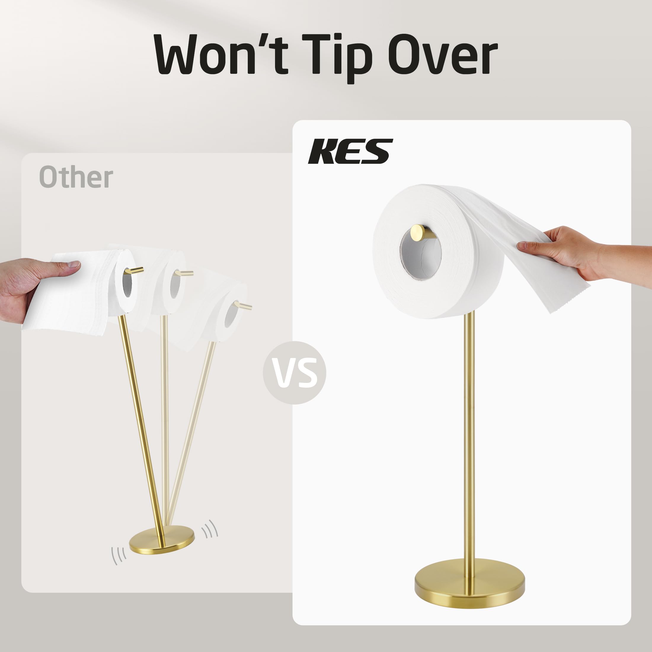 KES Toilet Roll Holder Free Standing 66cm (Taller Version) - Image 4