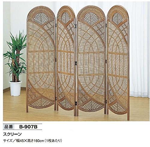 Amazon｜《ラタン（籐）》 スクリーン 4連 デラックス(ダークブラウン