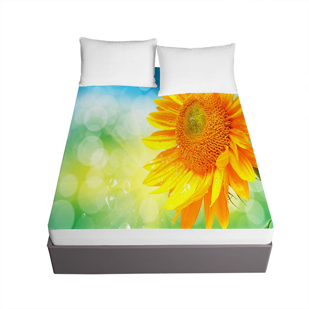 Housse de matelas 3D tournesol moderne pour sublimer votre lit 160x200
