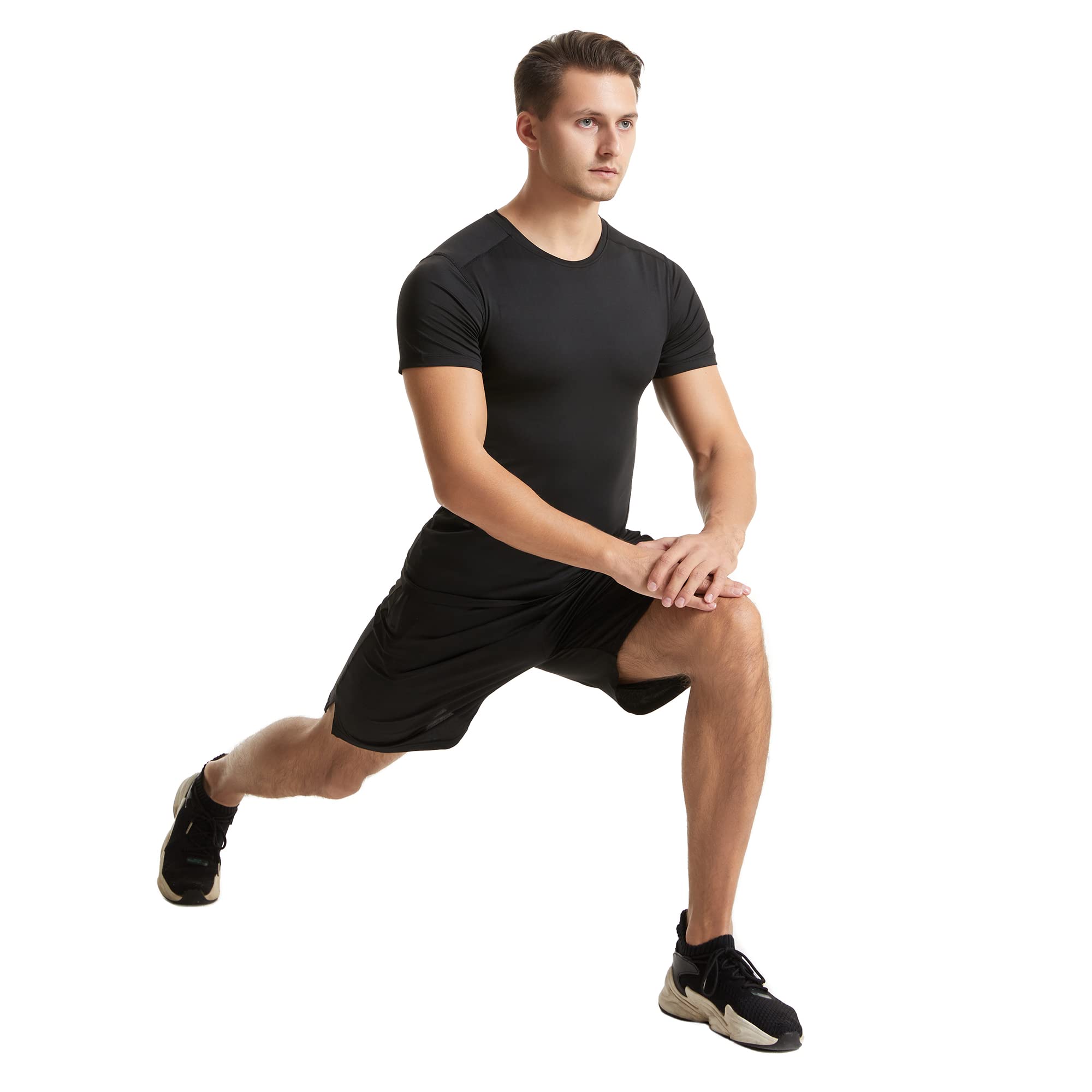 Ropa de entrenamiento físico para hombre, pantalones de compresión para correr, camisa de manga corta/larga, conjunto de chaqueta superior, 5 uds