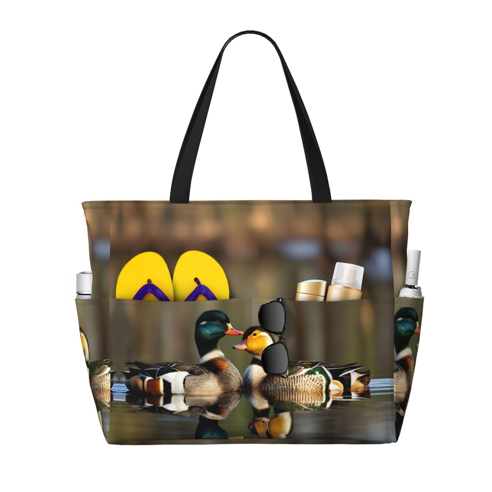 Sac à bandoulière imperméable canards colverts noir taille unique - 8