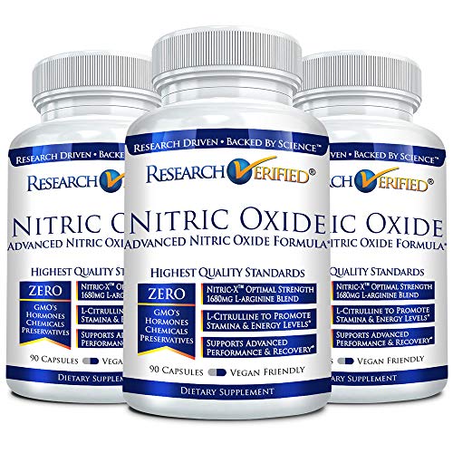 Research Verified Nitric Oxide - with L-Arginine and L-Citrulline - Premium Muscle Building Nitric Oxide Booster - 3 Months Supply