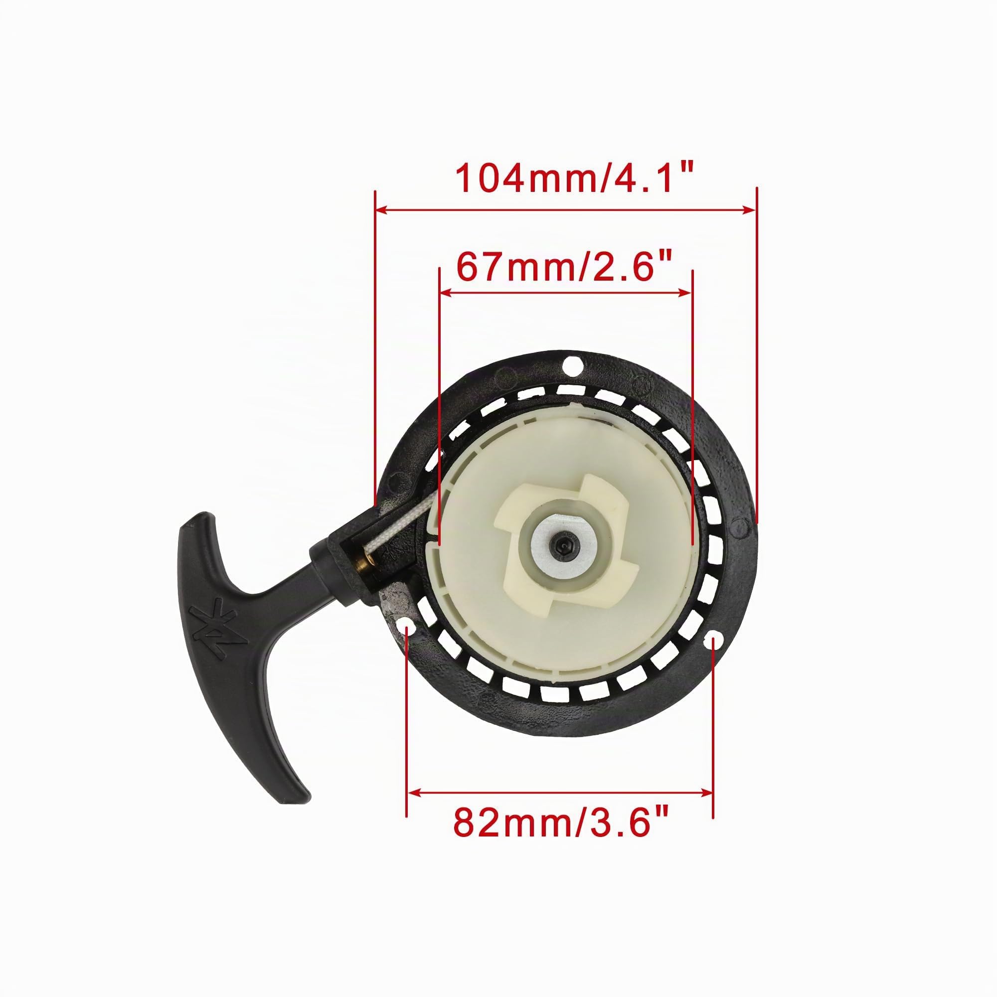 WOOSTAR Démarreur à Rappel avec 3 Boulons Remplacement pour 2 Temps 47cc 49cc 50cc Mini Pocket Bike Moped Dirt Pit Bike