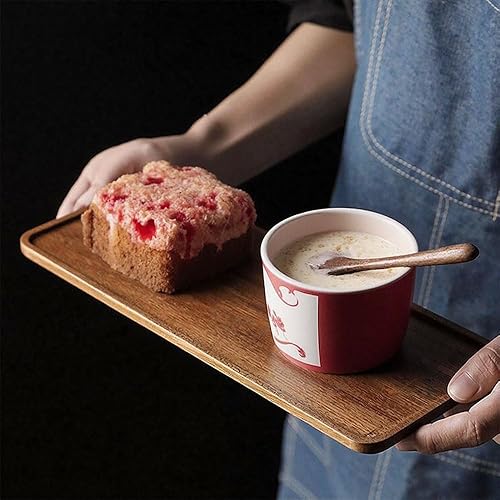 Miniatura 7 de Platos y bandejas de madera maciza de 13.8 pulgadas de madera de acacia natural para charcutería, tabla de quesos (3)