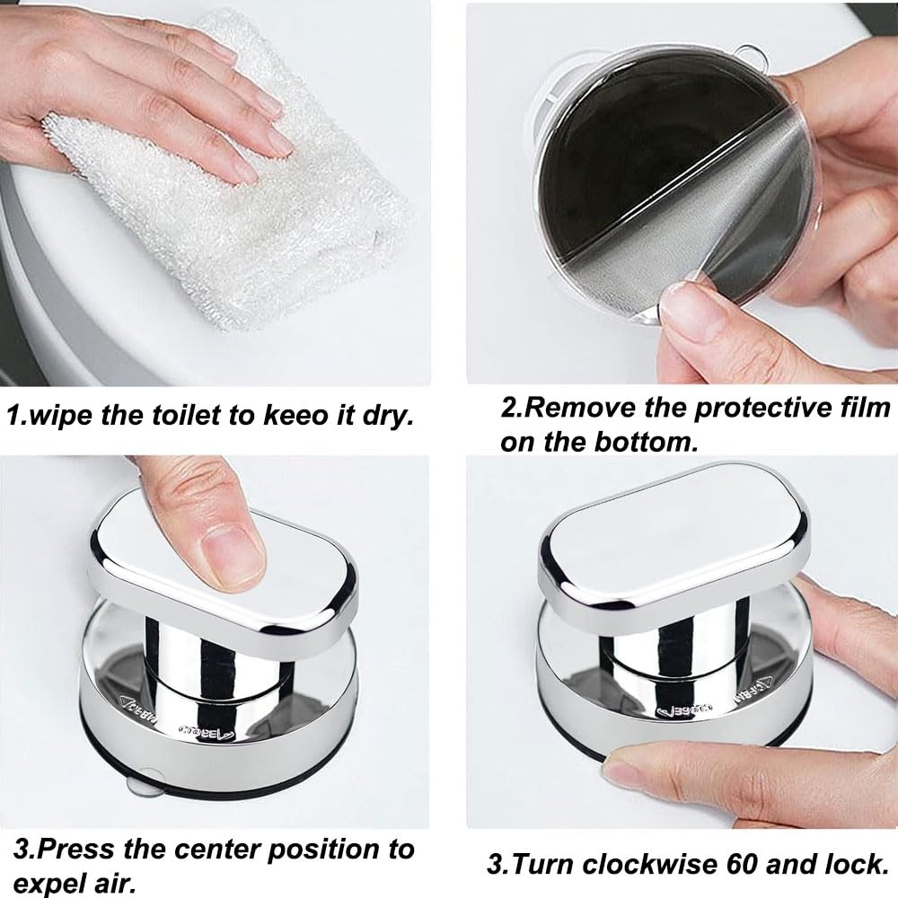 Maniglie A Ventosa Per Porte Vetro - 2 Pezzi Argento, Adesive E Regolabili