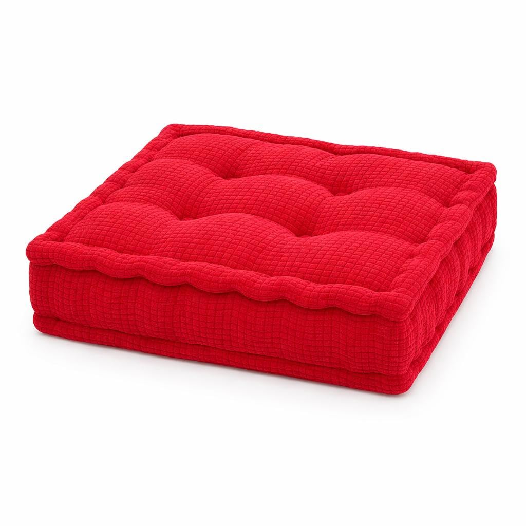 4All Booster Cushion – Firm Seat Riser Cushions for Chair, Thick Armchair & Sofa Booster Cushion, Post Hip Replacement Support 10cm (Red (Tufted))