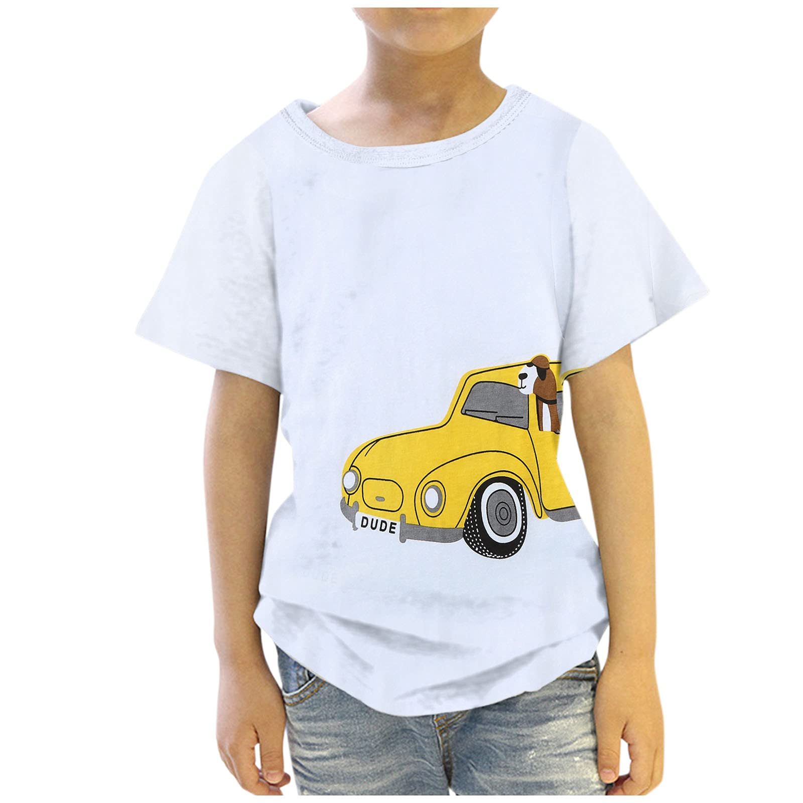 Yinguo Boys T-Shirt Pattern Print Basic Tops Thermal Top