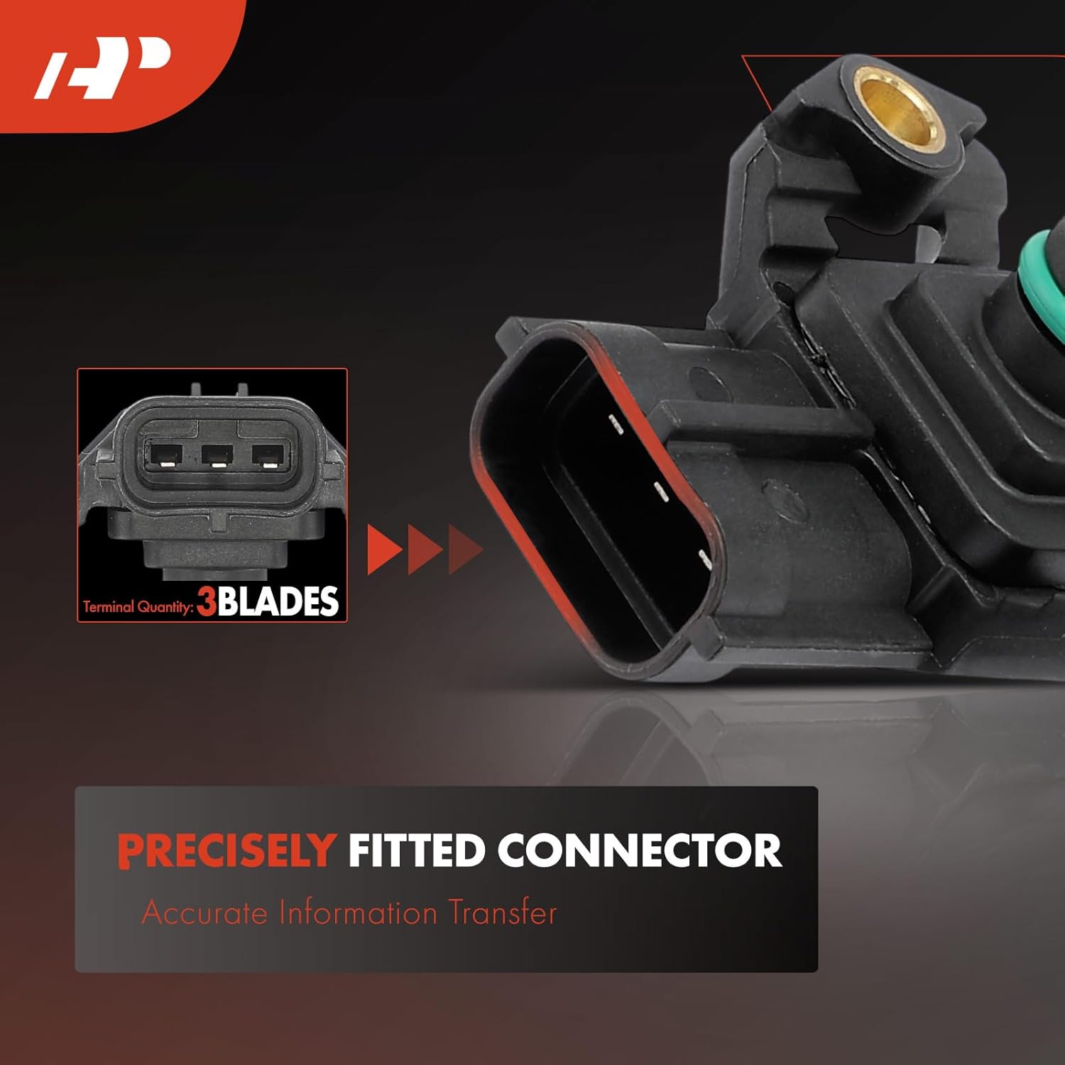 A-Premium Manifold Pressure MAP Sensor [3 Blades] Compatible with Subaru Outback 2006-2012, Forester 2006-2010, Impreza 2006-2011, Legacy 2006-2012, 2.5L