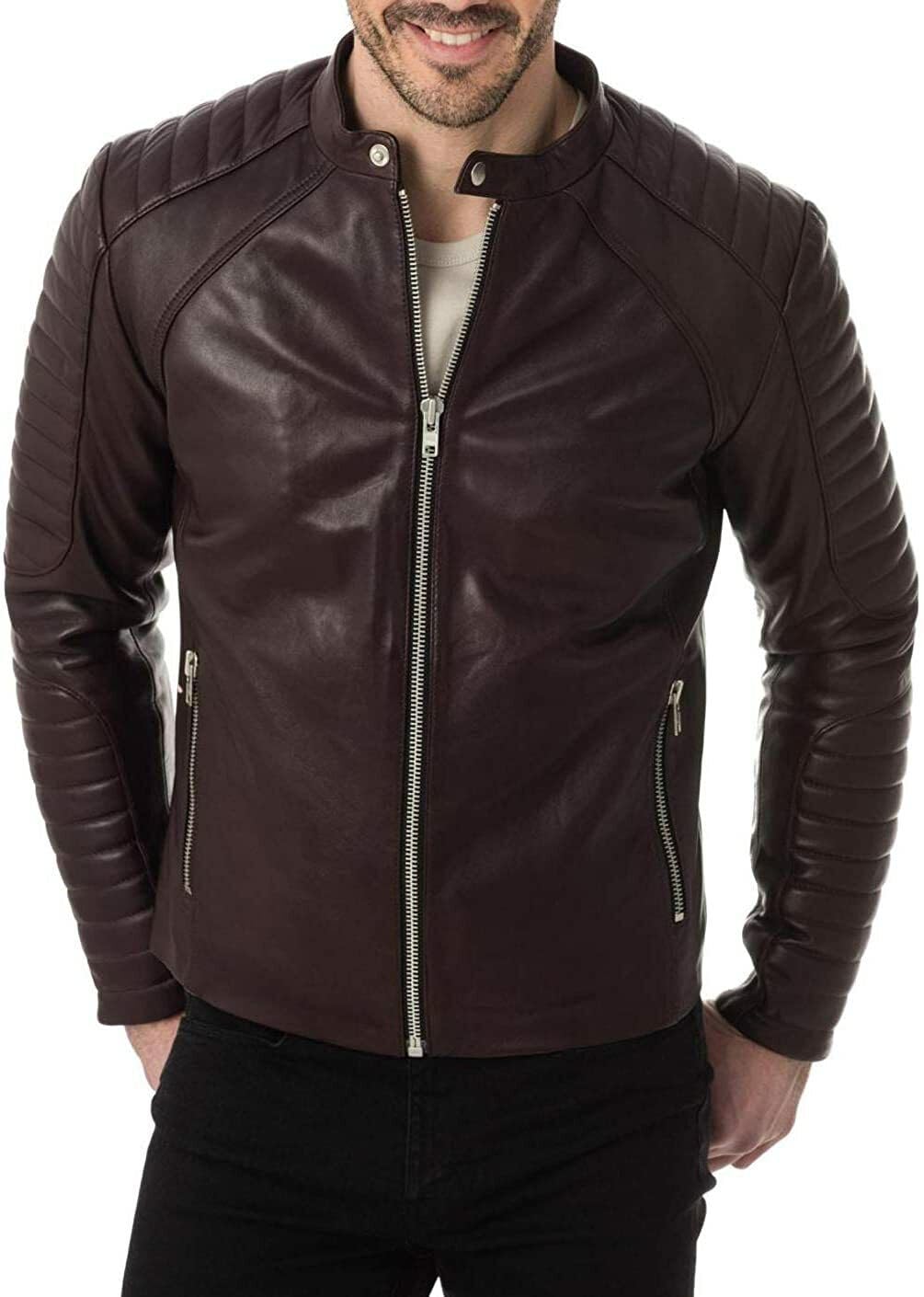 natural leather Men's Brown Bomber Leather Jacket (ZL_JK_57_Brown,Sizes :- S to 2XL)-picture-32