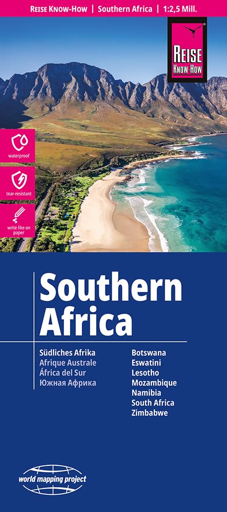 Southern Africa (1:2,500,000): Botswana, Lesotho, Mozambique, Namibia, Zimbabwe (World Mapping Project)