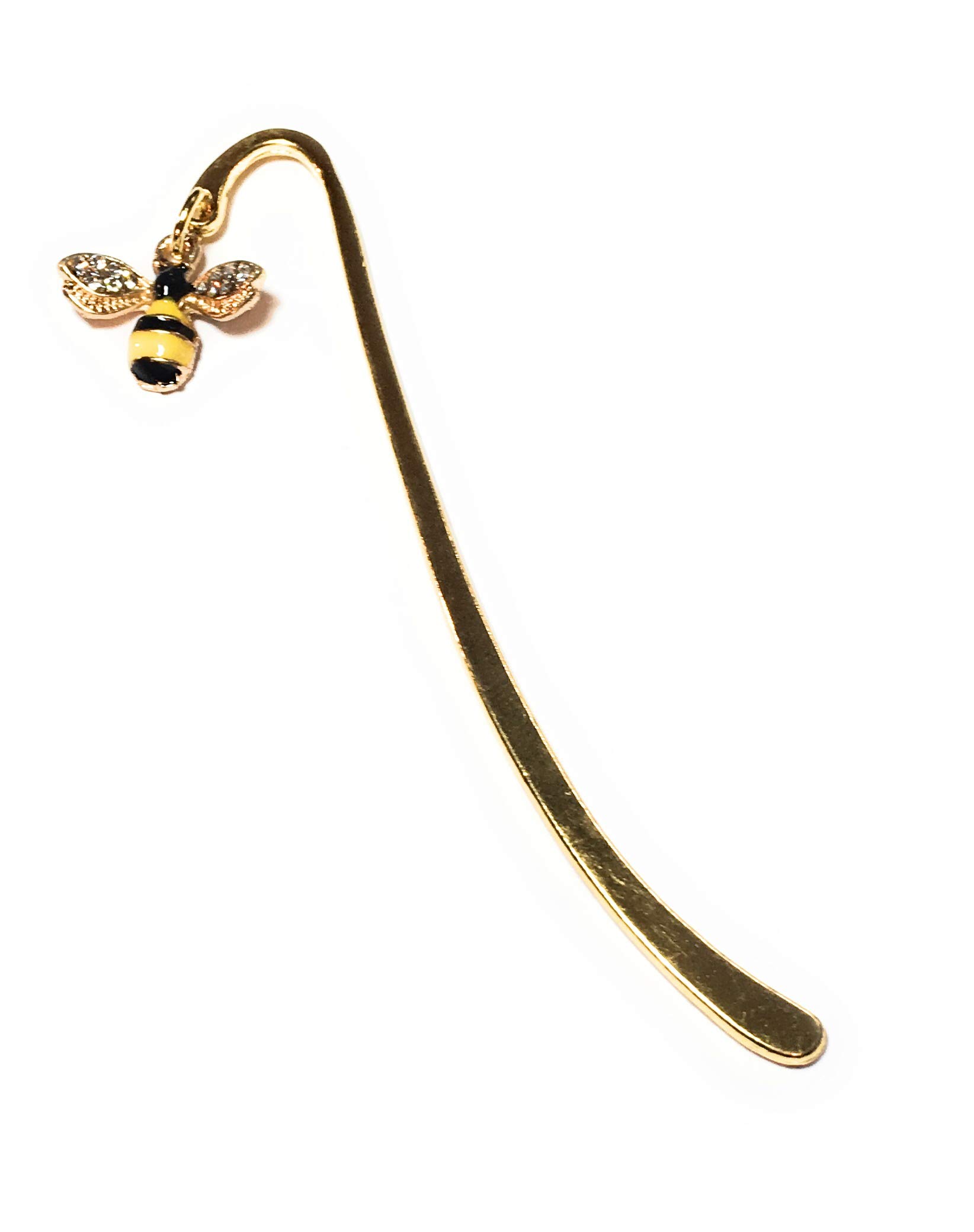 Gold Tone Enamel Bumble Bee Charm Mini Bookmark in Gift Bag
