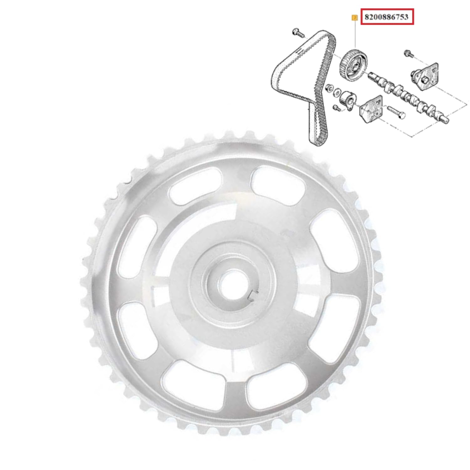 Poulie d’Arbre à Cames Pignon Engrenage compatible pour Mégane 3 Grand Scénic 3 Scenic 3 1.9 DCI OEM : 8200886753