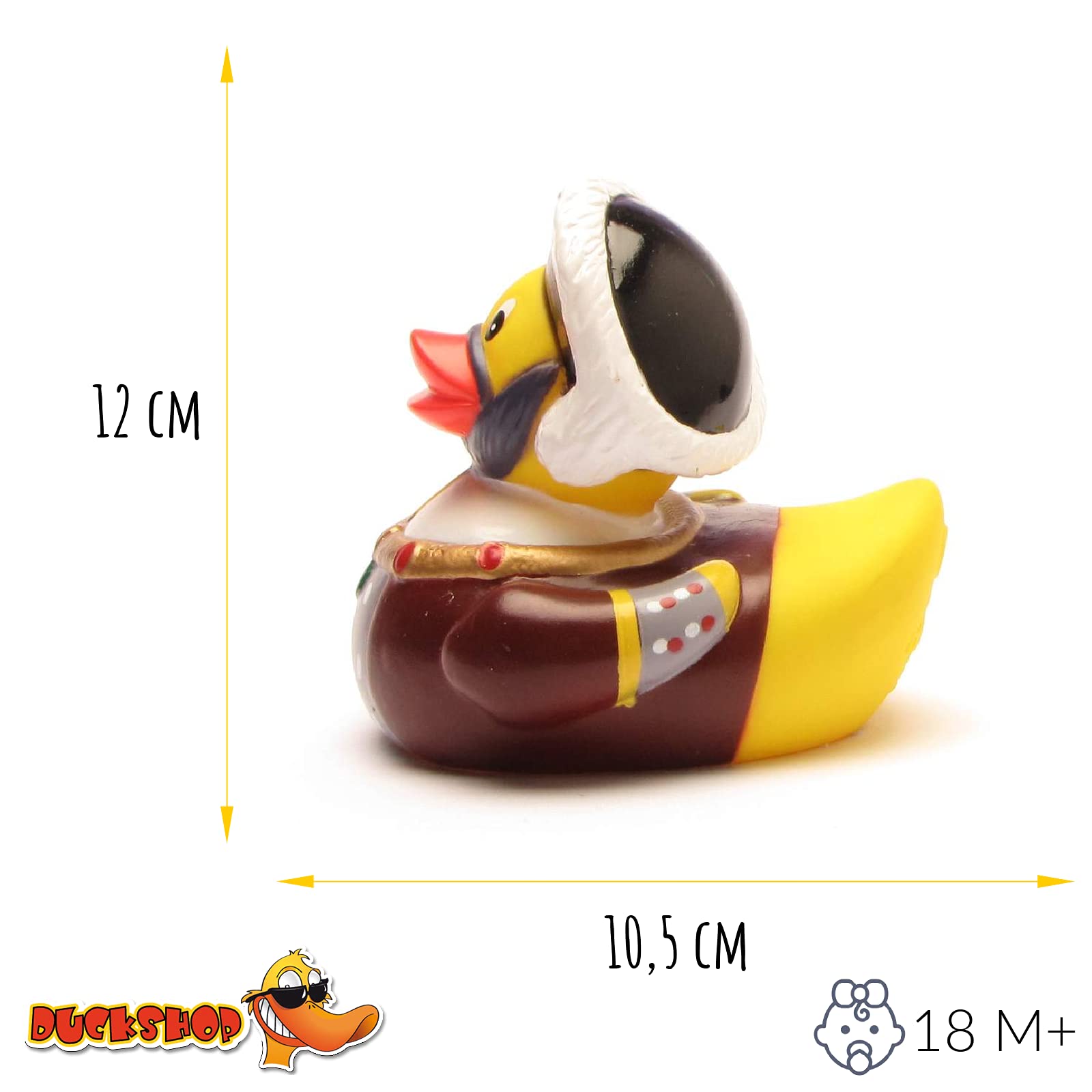 Duckshop I King Henry VIII Bath Duck I Squeaky Duck I L 10.5 cm, Brown - Image 4