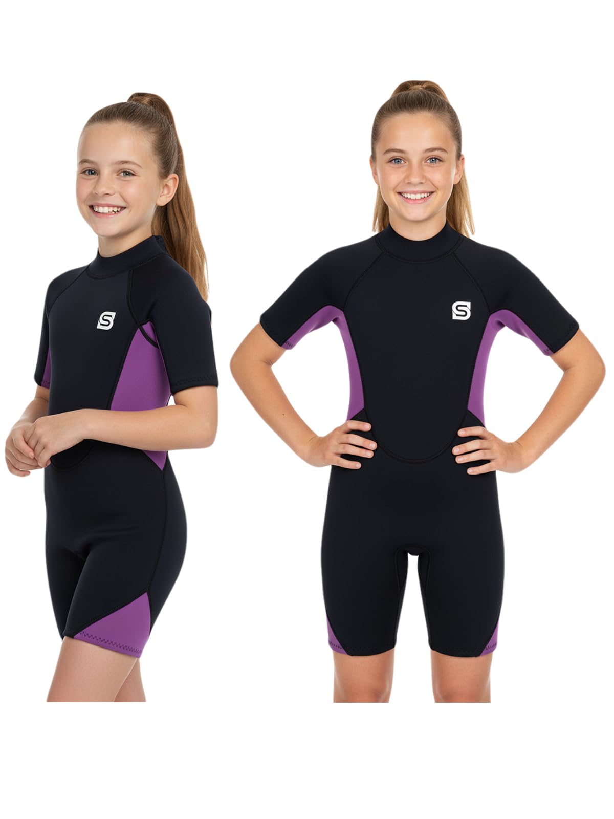 Summshall Kids Wetsuit for Boys & Girls, 2mm Neoprene Wetusits with UV50+ Protection – Keep Warm, Soft & Stretchy Youth Wet Suit for Swimming, Snorkeling & Surfing