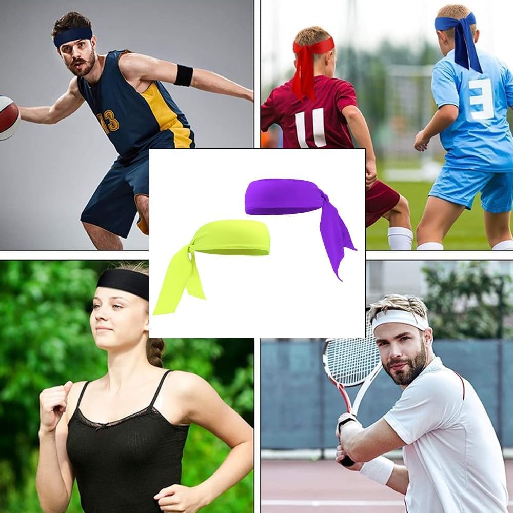 2 fasce sportive per uomo, donna, ninja, karate, tennis, fascia per la testa e bandana, fascia per il sudore atletica per basket, corsa, allenamento