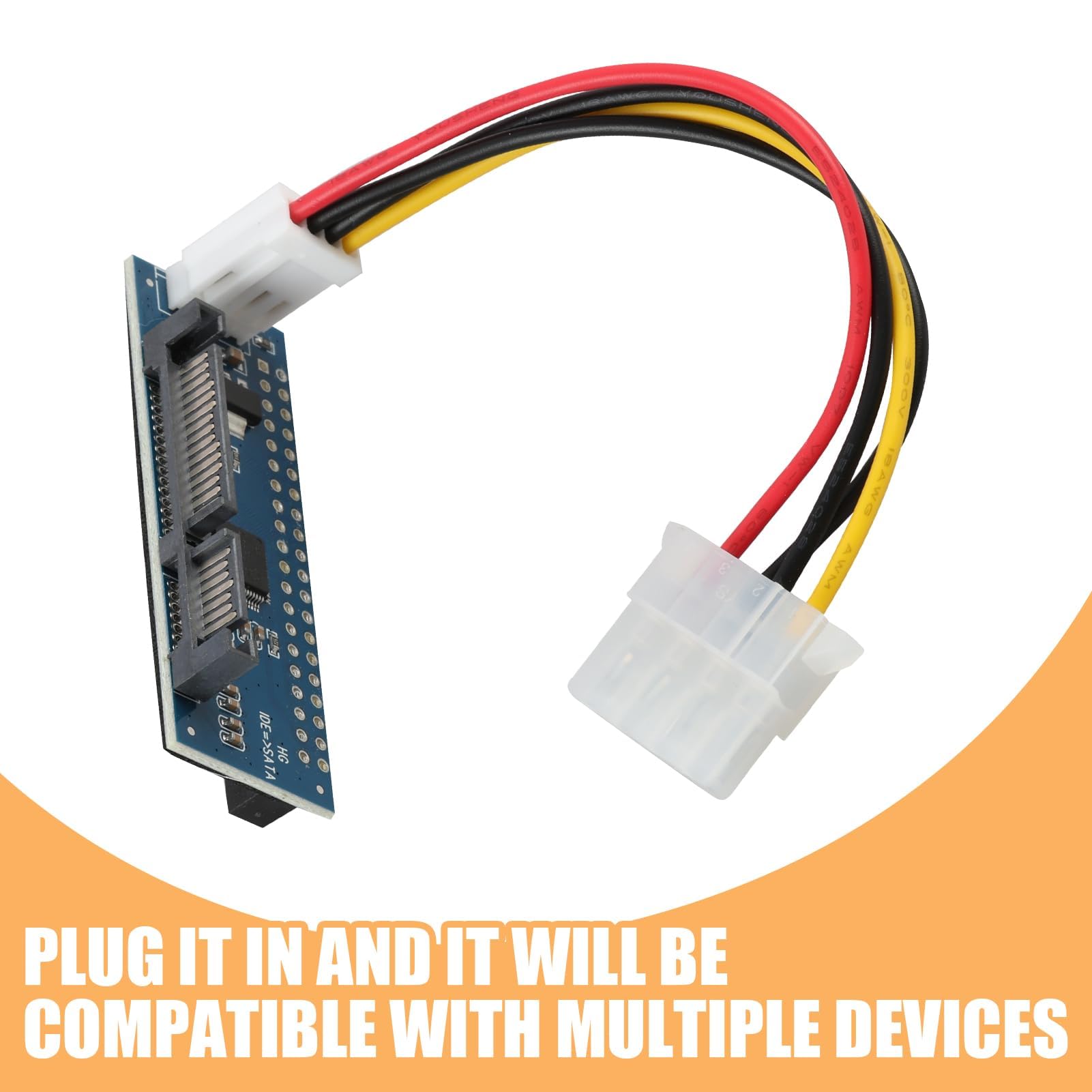 IDE/PATA 40pin dysk twardy na gniazdo SATA adapter konwertera, F40S 3,5" IDE/PATA na SATA adapter konwertera, 40-pinowy dysk twardy do gniazda, PCBA do komputera stacjonarnego i 3,5" HDD, nie wymaga