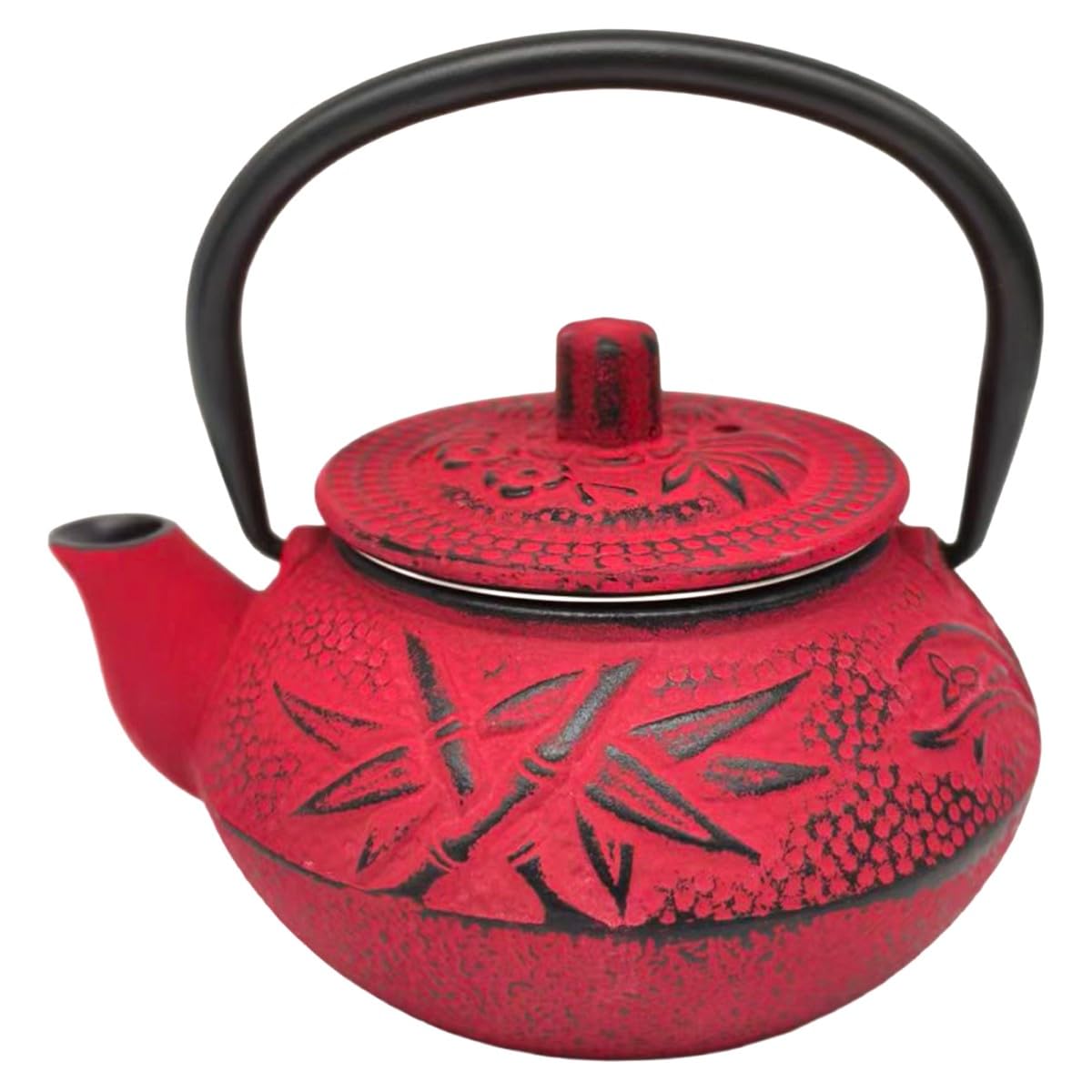 Tetera 0,3L de Hierro Colado Roja con Diseño Oriental