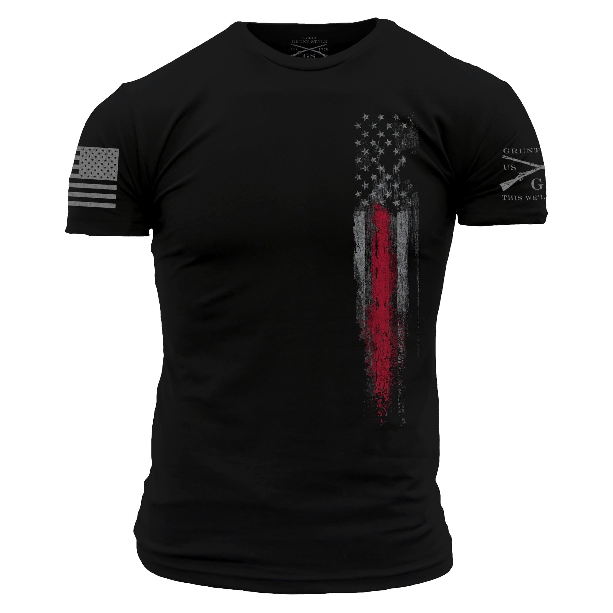Mens Red Line Flag Shirt - Large