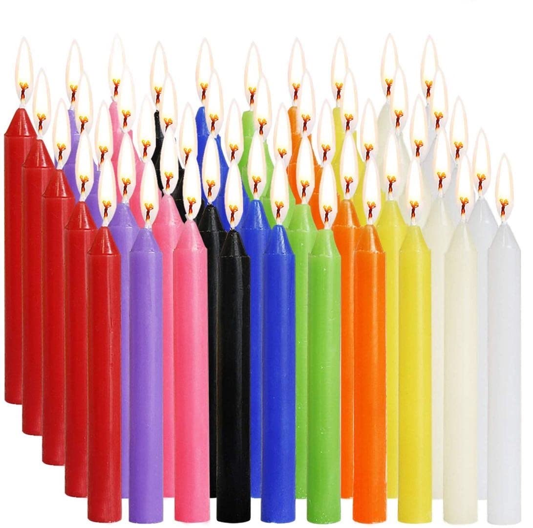100 Candele Coniche Assortite - 4 Pollici, Antigoccia, 10 Colori, Per Feste E Decorazioni