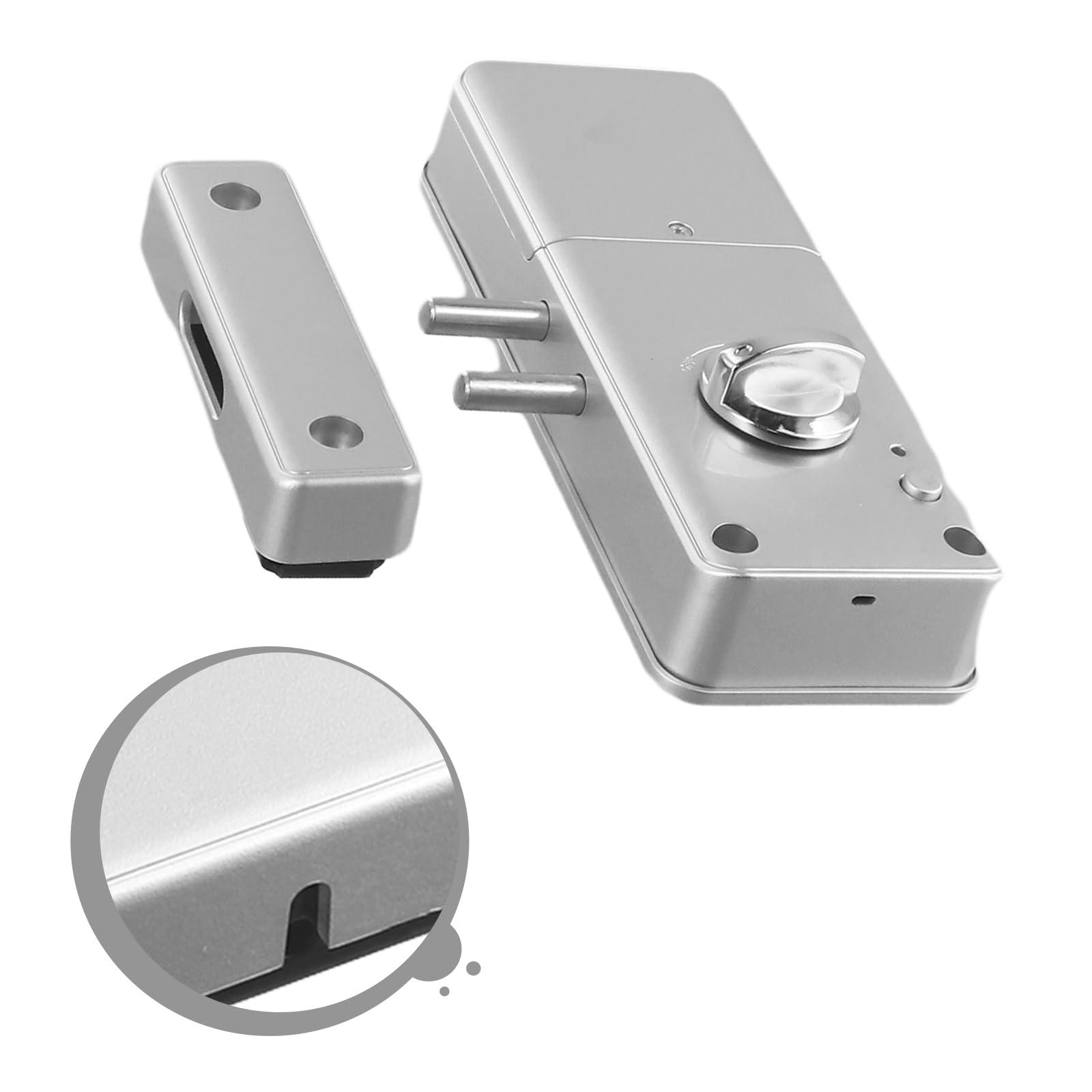Cerradura de puerta invisible inteligente para Tuya - Cerradura de puerta invisible de madera con aplicación para el hogar, hotel, oficina (cerradura para tuya plateada)