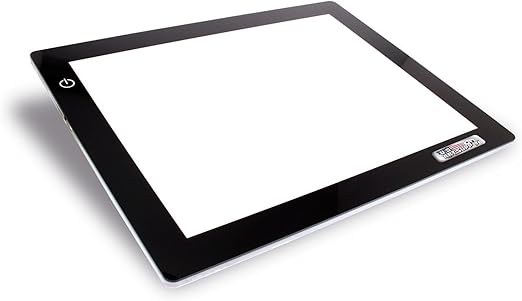 U.S. Art Supply Lightmaster USB Powered 18.75" Diagonal Pro Artist Size (A4) 9"x12" LED Lightbox Board - 5-Volt Light Bright Thin 3/8" Profile LED Light Box Pad with 110V AC Power Adapter, USB Adapter