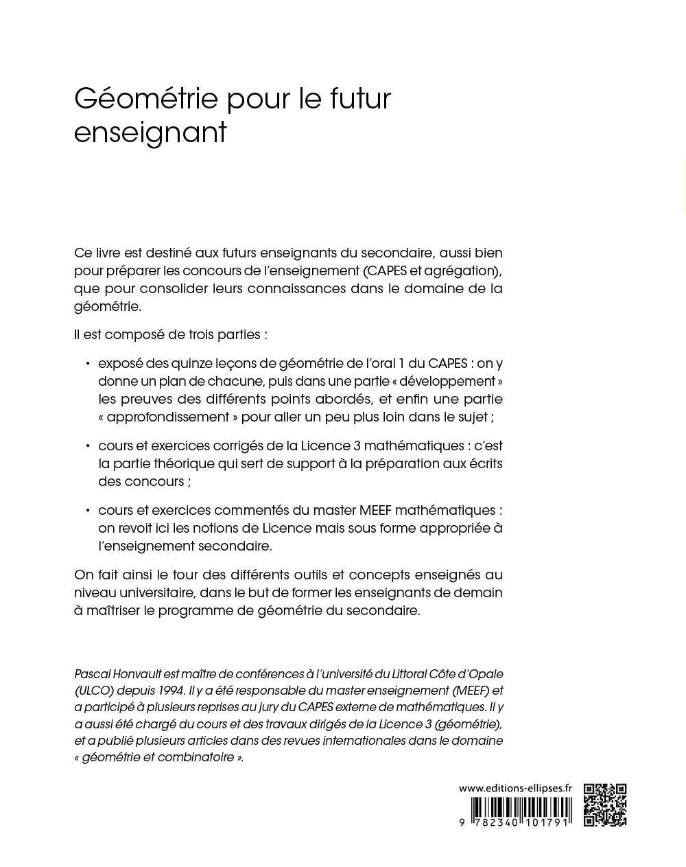 Géométrie pour le futur enseignant